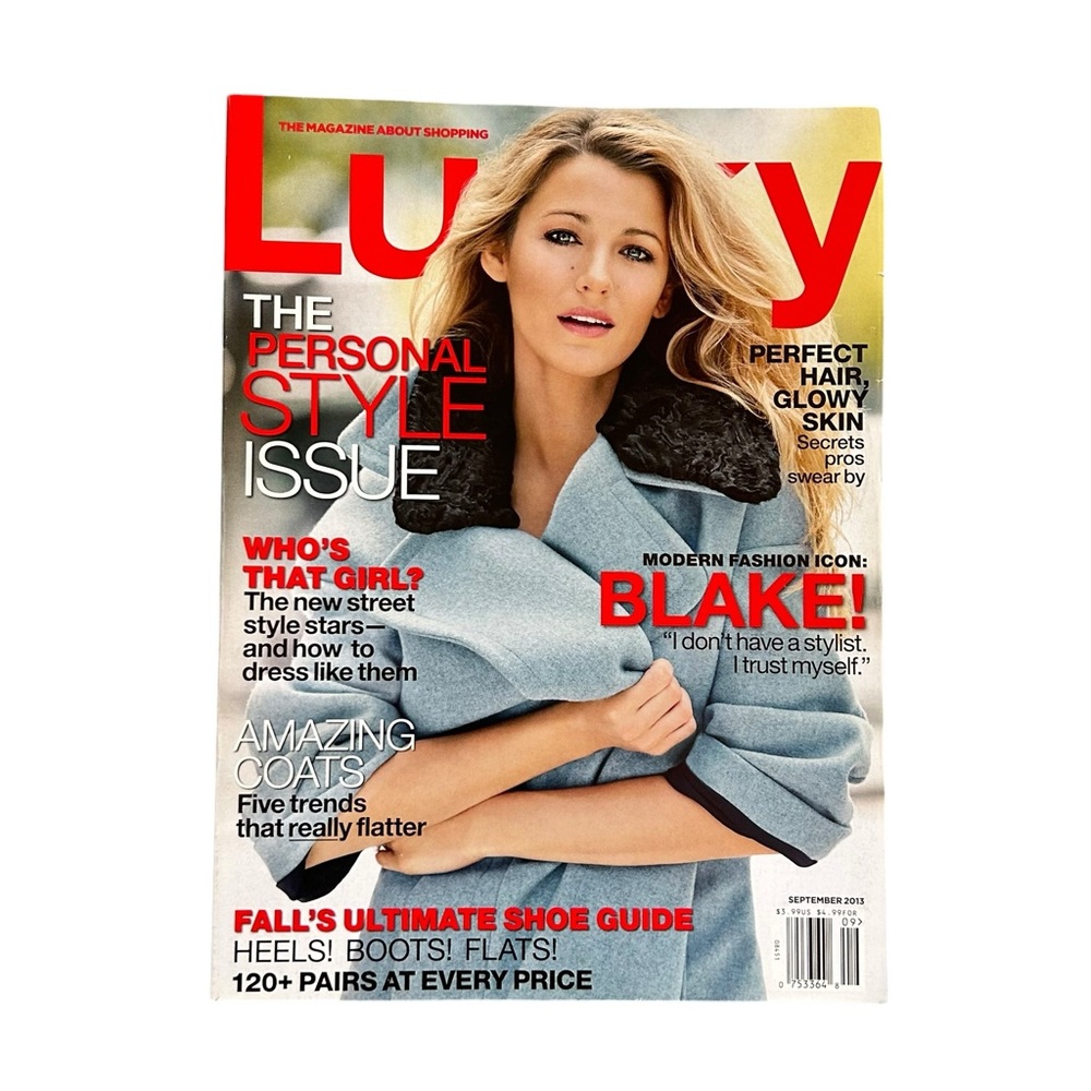 Lucky Magazine September 2013 Blake Lively Cover Beauty Celeb Style Out-of-Print